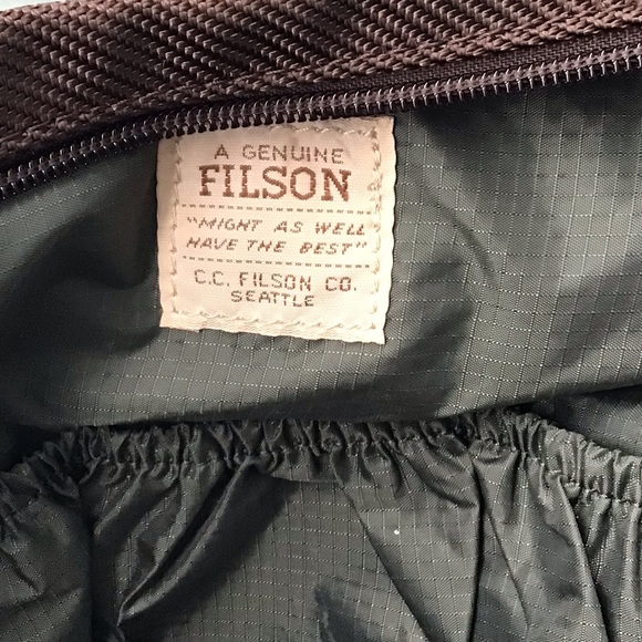 Genuine Filson Accessory Bag Clutch Style Waxed Cotton Twill with Leather Trim - Picture 9 of 12